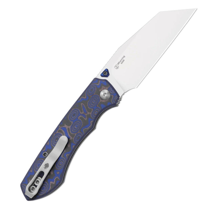Kizer V3738BW2 Wharning (N690, Wharncliffe, Satin, Vortex Pattern Micarta) Folding Knife
