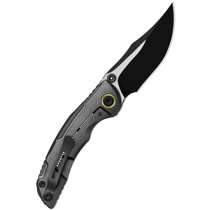 Kizer ZX-FK09A1 SILVER WING-LITE (S45VN, Modified Bowie, Black PVD Coating & Flat Brushed, Titanium & Carbon Fiber) Folding Knife