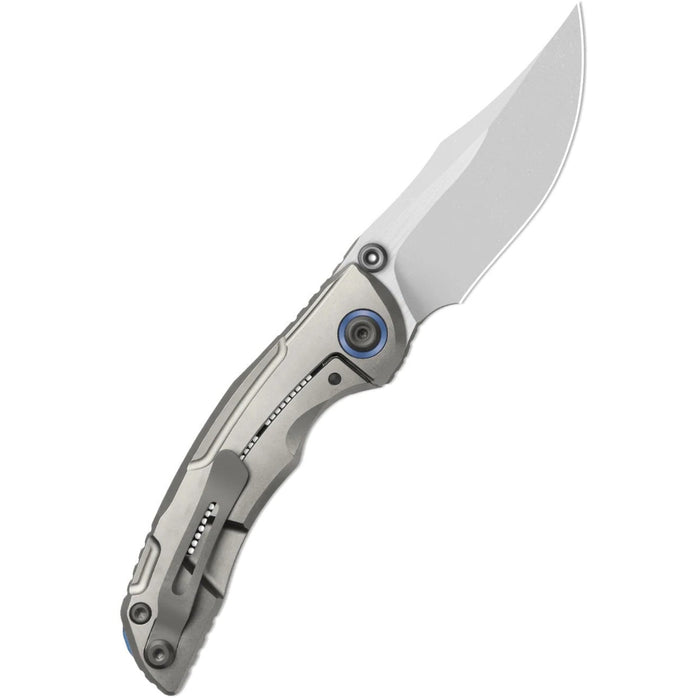 Kizer ZX-FK09A2 SILVER WING-LITE (S45VN, Modified Bowie, Stonewashed, Titanium & Carbon Fiber) Folding Knife