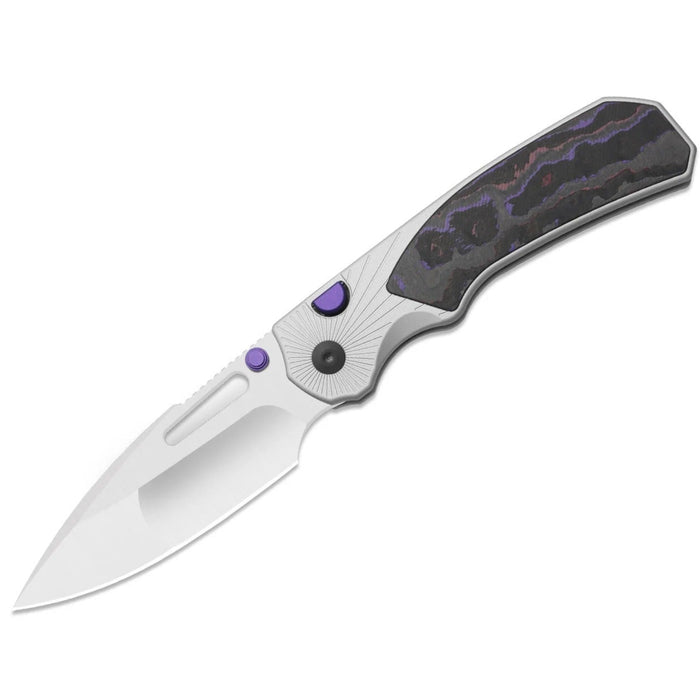 Kizer K3765BD3 Durandal (S35VN, Drop Point, Satin, Aluminum & FatCarbon Purple Haze) Folding Knife