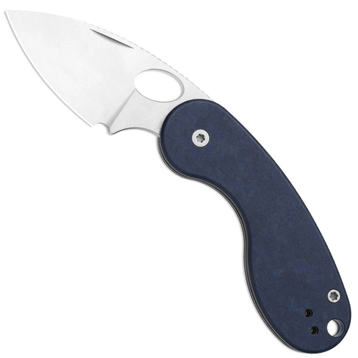Kizer V2742TSJA2 Microbe TSJ AirTi (14C28N, Drop Point, Stonewashed, Richlite, Blue Canyon) Pocket Knife