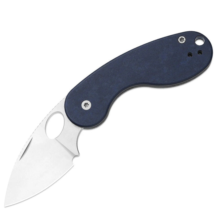 Kizer V2742TSJA2 Microbe TSJ AirTi (14C28N, Drop Point, Stonewashed, Richlite, Blue Canyon) Pocket Knife