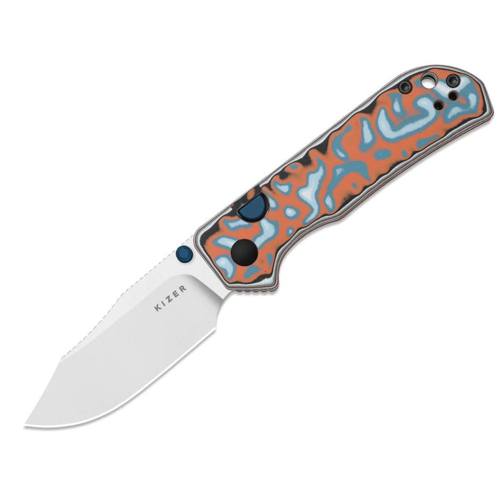 Kizer V3011BCA2 Nice Guy (AEB-L, Clip Point, Satin, Vortex Pattern Micarta) Pocket Knife
