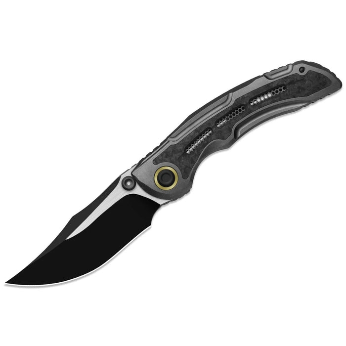 Kizer ZX-FK09A1 SILVER WING-LITE (S45VN, Modified Bowie, Black PVD Coating & Flat Brushed, Titanium & Carbon Fiber) Folding Knife