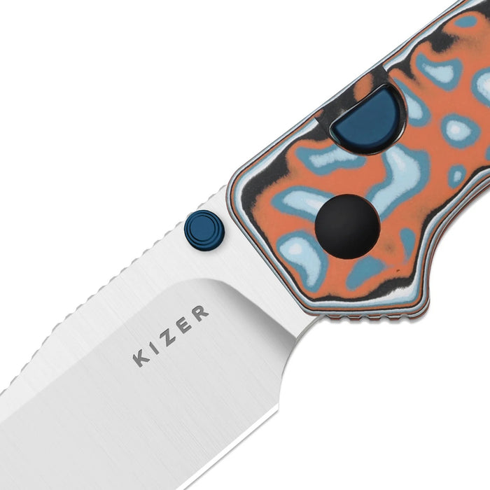 Kizer V3011BCA2 Nice Guy (AEB-L, Clip Point, Satin, Vortex Pattern Micarta) Pocket Knife