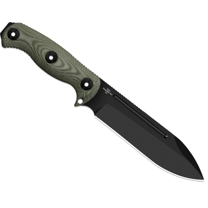 Kizer 1103HSD2 Drop Bear Fix 7 HexShox (AEB-L, Drop Point, Black PVD Coating & Stonewashed, Micarta & TPE, Sheath) Fixed Blade Knife