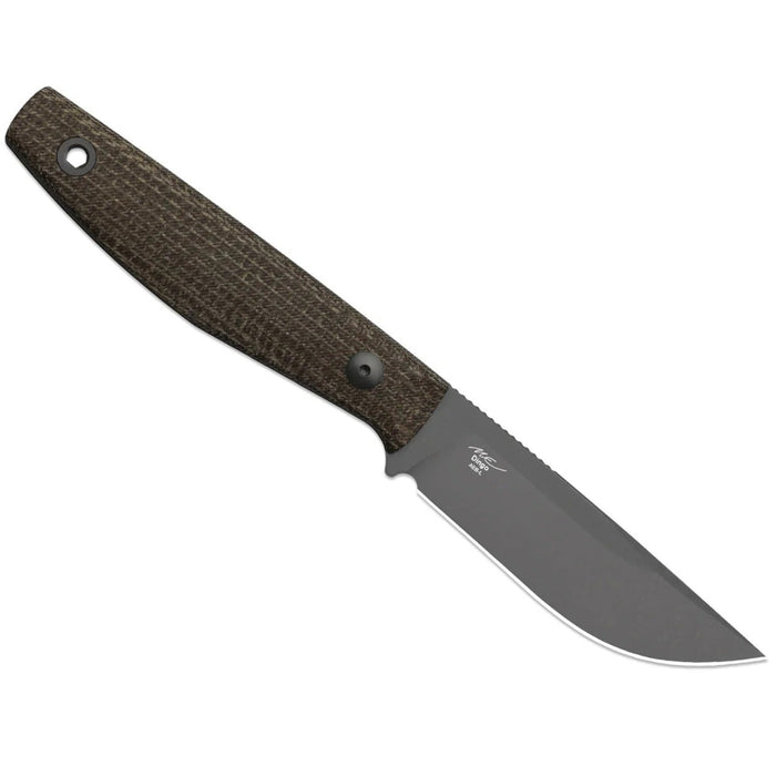 Kizer 1121A1 Dingo (AEB-L, Modified Drop Point, Gray PVD Coating & Stonewashed, Micarta) Fixed Blade Knife