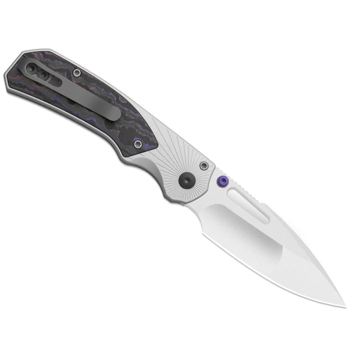 Kizer K3765BD3 Durandal (S35VN, Drop Point, Satin, Aluminum & FatCarbon Purple Haze) Folding Knife