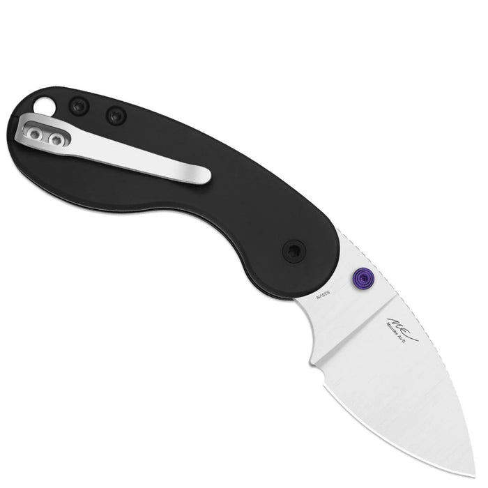 Kizer Ki2742DSJA1 Microbe DSJ AirTi (S35VN, Drop Point, Satin, Aluminum, Black) Pocket Knife