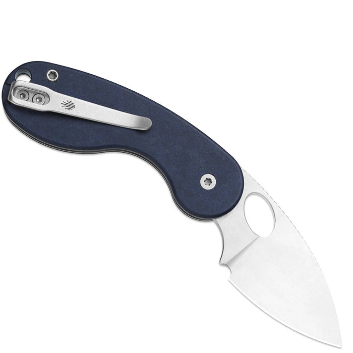 Kizer V2742TSJA2 Microbe TSJ AirTi (14C28N, Drop Point, Stonewashed, Richlite, Blue Canyon) Pocket Knife