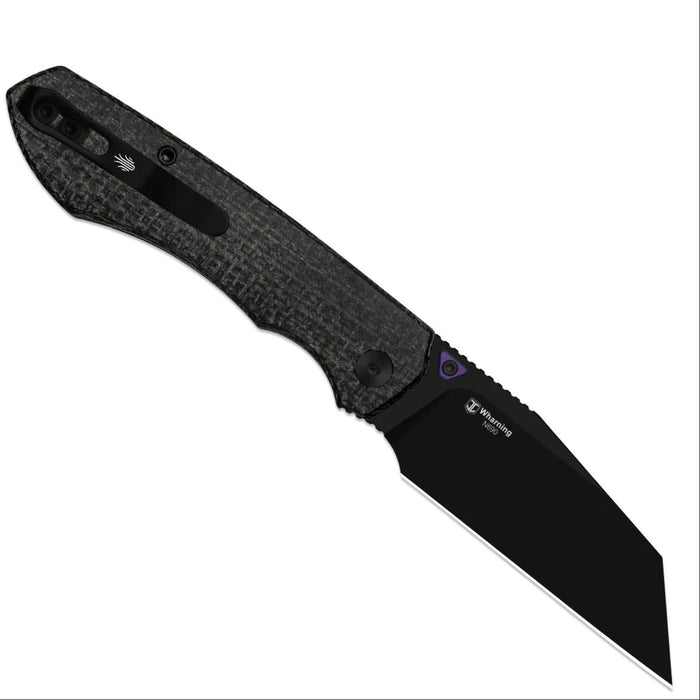 Kizer V3738BW1 Wharning (N690, Wharncliffe, Black PVD Coating, Micarta) Folding Knife