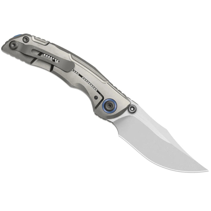 Kizer ZX-FK09A2 SILVER WING-LITE (S45VN, Modified Bowie, Stonewashed, Titanium & Carbon Fiber) Folding Knife