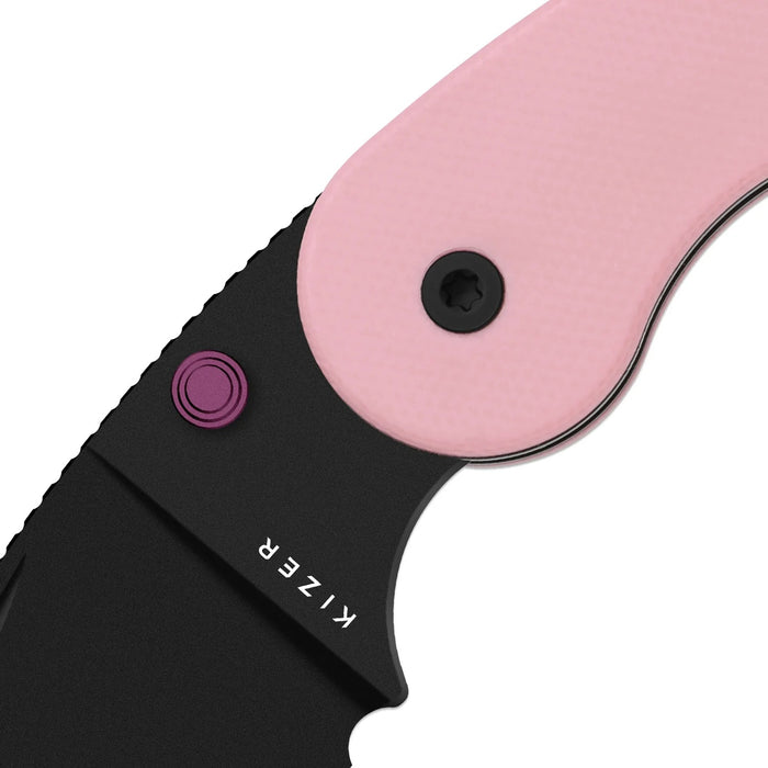 Kizer V2742DSJA1 Microbe DSJ AirTi (14C28N, Drop Point, Black PVD Coating, Norplex UltreX G10) Pocket Knife