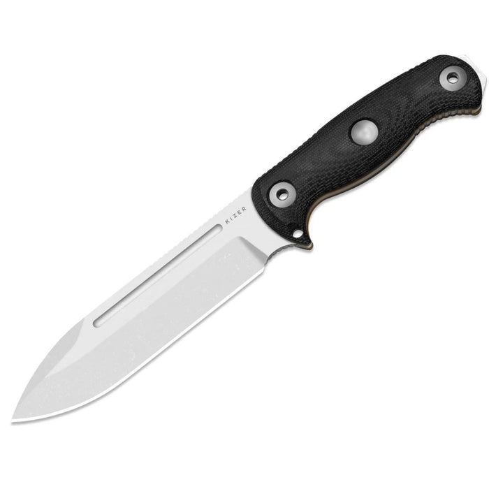 Kizer 1103HSD1 Drop Bear Fix 7 HexShox (AEB-L, Drop Point, Stonewashed, Micarta & TPE) Fixed Blade Knife