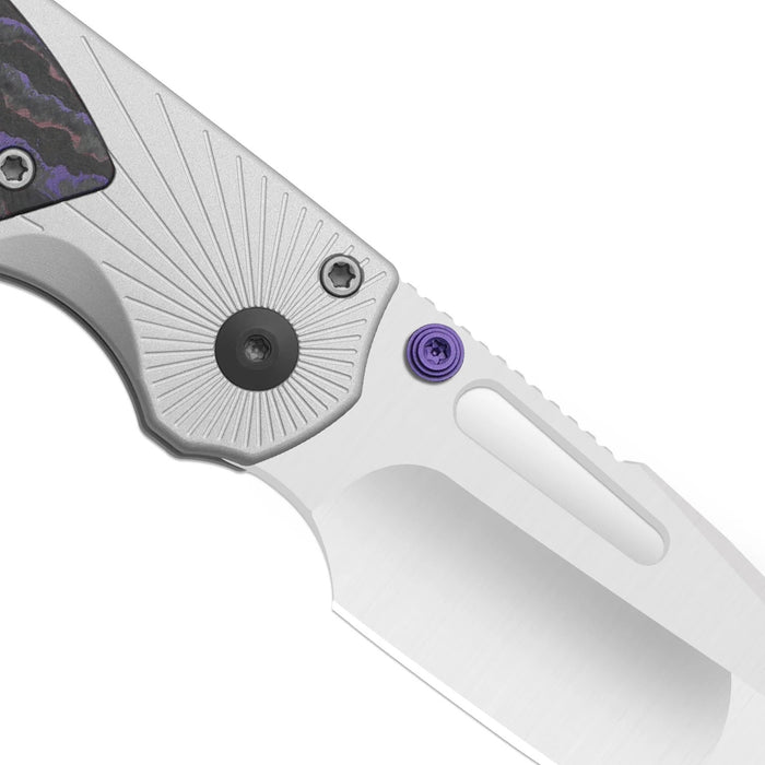 Kizer K3765BD3 Durandal (S35VN, Drop Point, Satin, Aluminum & FatCarbon Purple Haze) Folding Knife