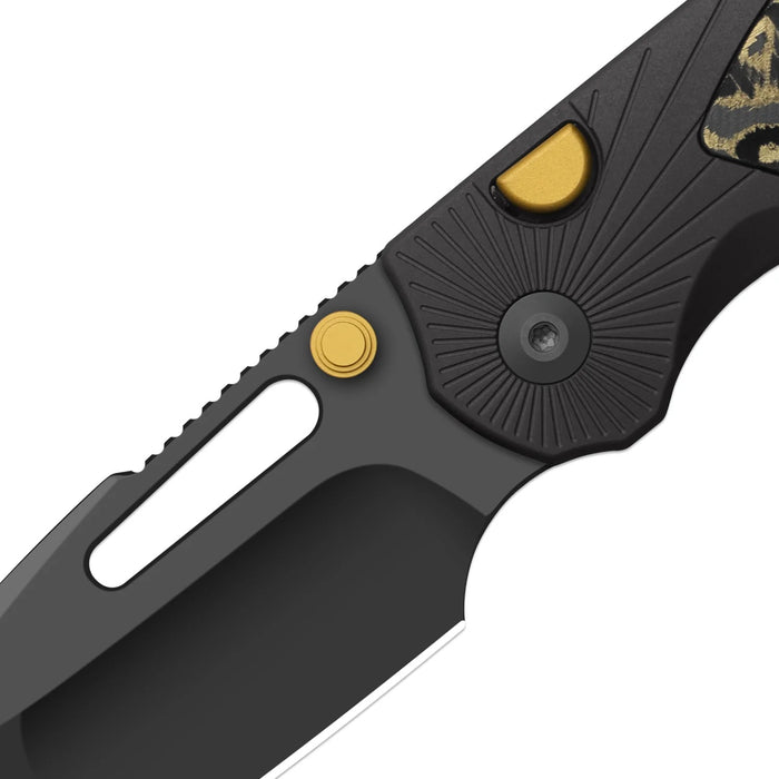 Kizer K3765BD2 Durandal (S35VN, Drop Point, Gunmetal Gray PVD Coating, Aluminum & FatCarbon Camo Gold) Folding Knife