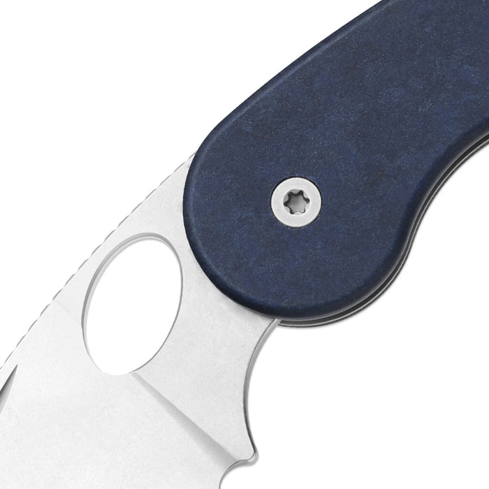 Kizer V2742TSJA2 Microbe TSJ AirTi (14C28N, Drop Point, Stonewashed, Richlite, Blue Canyon) Pocket Knife
