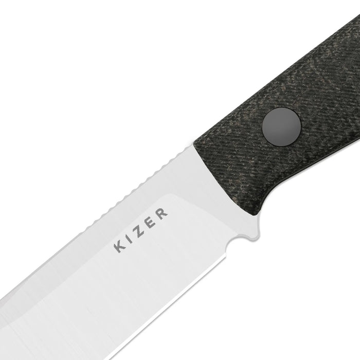 Kizer 1121A2 Dingo (AEB-L, Modified Drop Point, Satin, Micarta) Fixed Blade Knife