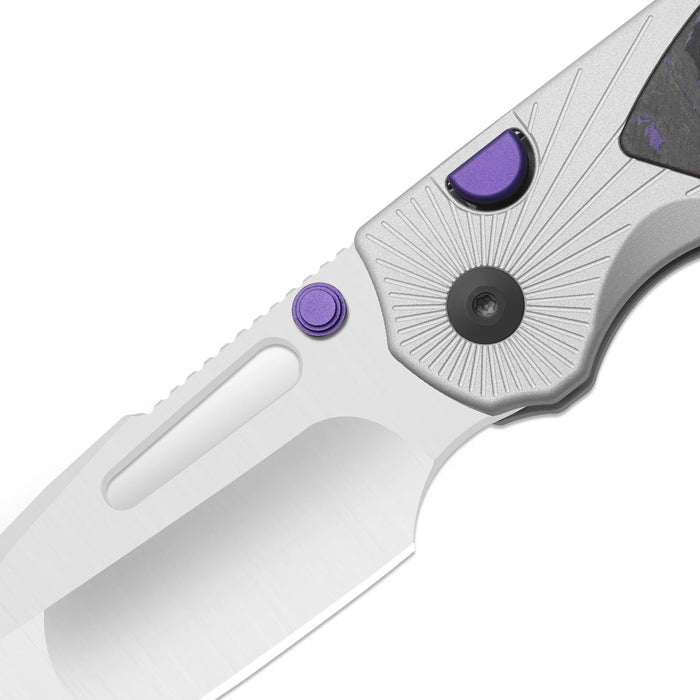 Kizer K3765BD3 Durandal (S35VN, Drop Point, Satin, Aluminum & FatCarbon Purple Haze) Folding Knife