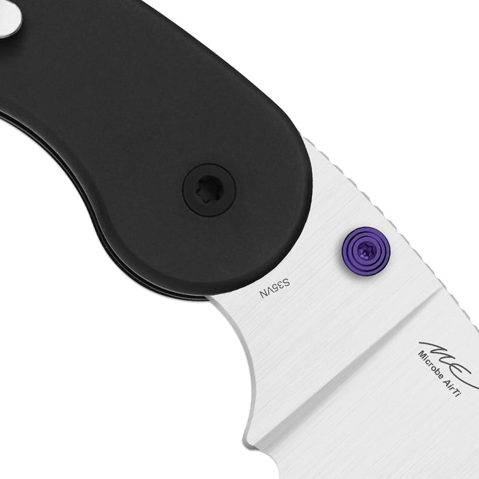Kizer Ki2742DSJA1 Microbe DSJ AirTi (S35VN, Drop Point, Satin, Aluminum, Black) Pocket Knife