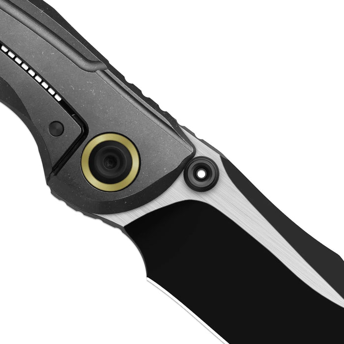 Kizer ZX-FK09A1 SILVER WING-LITE (S45VN, Modified Bowie, Black PVD Coating & Flat Brushed, Titanium & Carbon Fiber) Folding Knife
