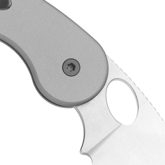 Kizer Ki2742TSJA1 Microbe TSJ AirTi (S35VN, Drop Point, Stonewashed, Aluminum) Pocket Knife