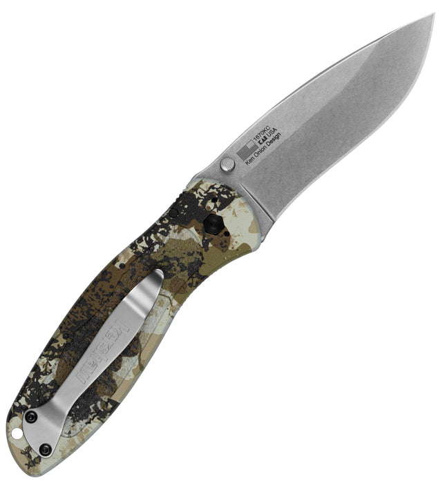 Kershaw 1670KC Blur (14C28N, Stonewashed, Recurve, Aluminum/CCI Coating) Pocket Knife