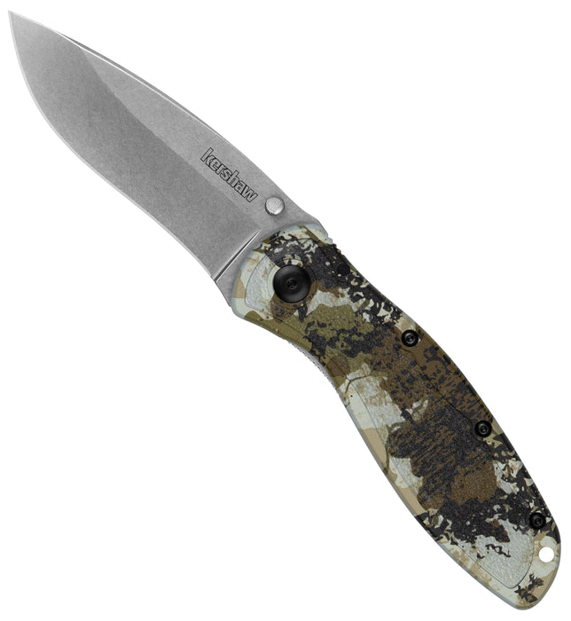Kershaw 1670KC Blur (14C28N, Stonewashed, Recurve, Aluminum/CCI Coating) Pocket Knife