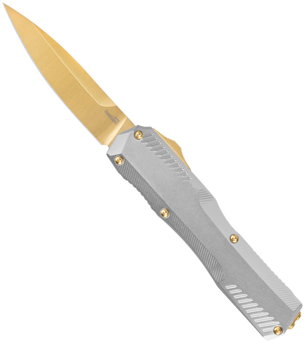 Kershaw 9000RAWGLD Livewire (MagnaCut, Spear Point, Gold, Aluminum) Automatic Pocket Knife