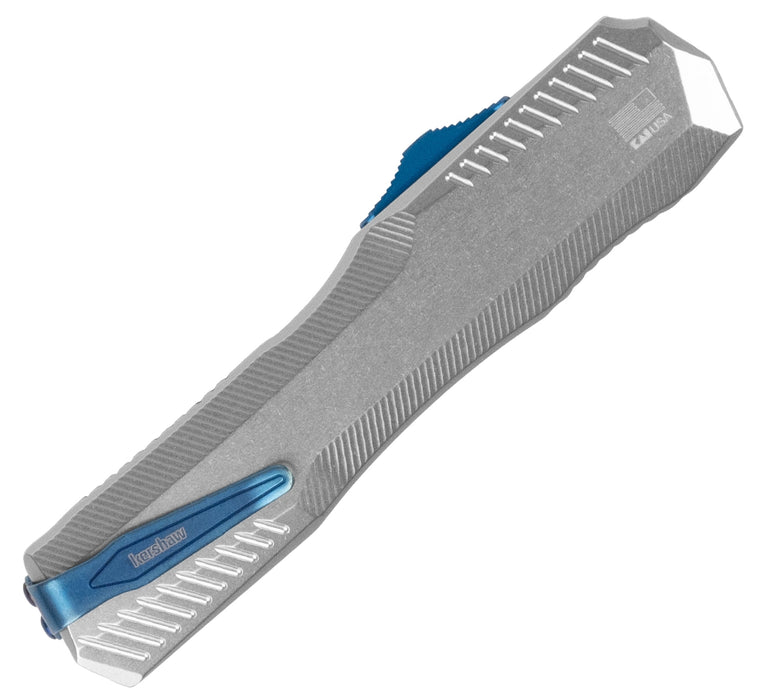 Kershaw 9000RAWBLU Livewire (MagnaCut, Spear Point, Blue, Aluminum) Automatic Pocket Knife