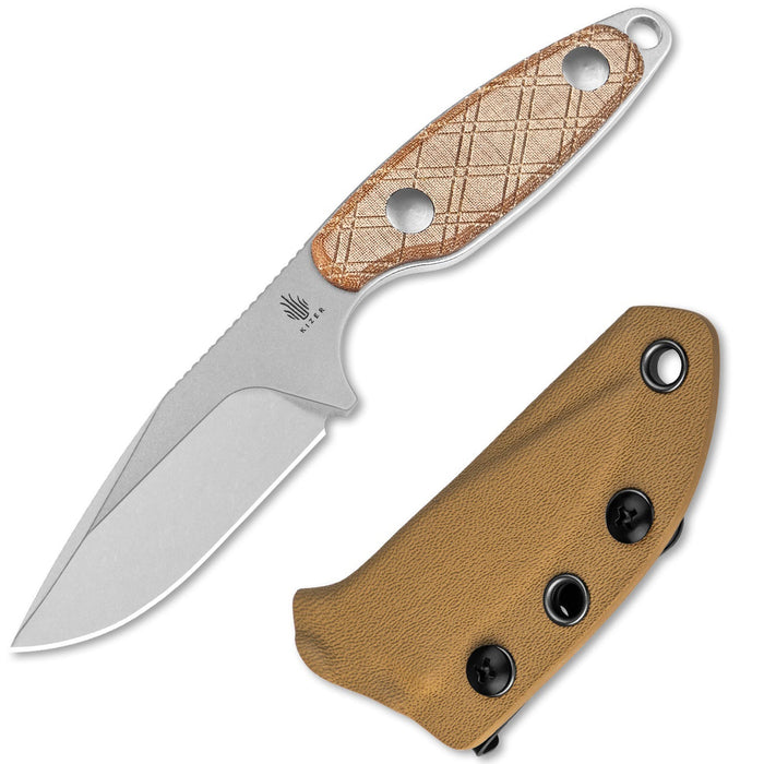 Kizer 1064C1 Muskrat (154CM, Clip Point, Micarta) Fixed Blade Knife