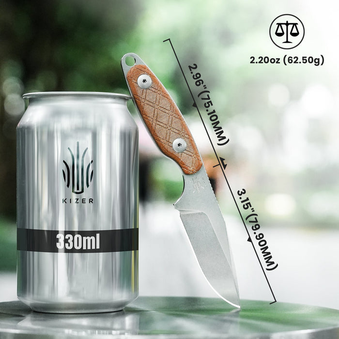 Kizer 1064C1 Muskrat (154CM, Clip Point, Micarta) Fixed Blade Knife