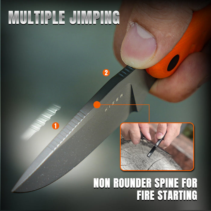 Kizer 1077A1 Hare (D2, Clip Point, G10, Orange) Fixed Blade Knife