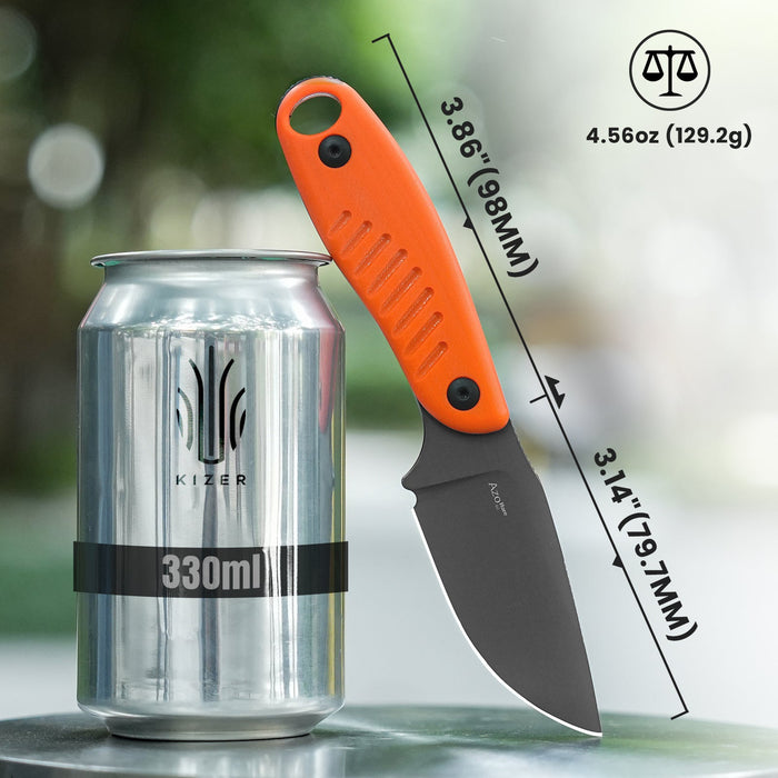 Kizer 1077A1 Hare (D2, Clip Point, G10, Orange) Fixed Blade Knife