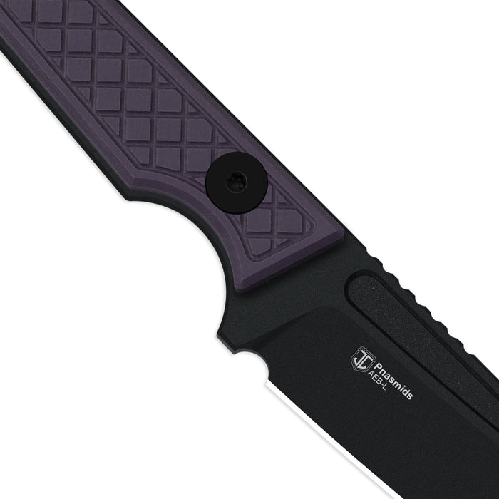 Kizer 1079A1 Phasmids (AEB-L, Sheepsfoot, G10, Purple) Fixed Blade Knife