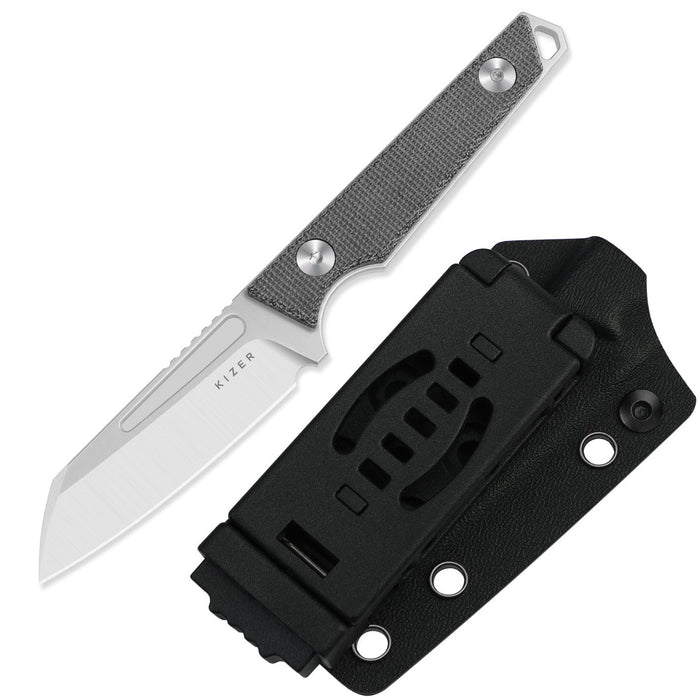 Kizer 1079A3 Phasmids (AEB-L, Sheepsfoot, Satin, Micarta) Fixed Blade Knife