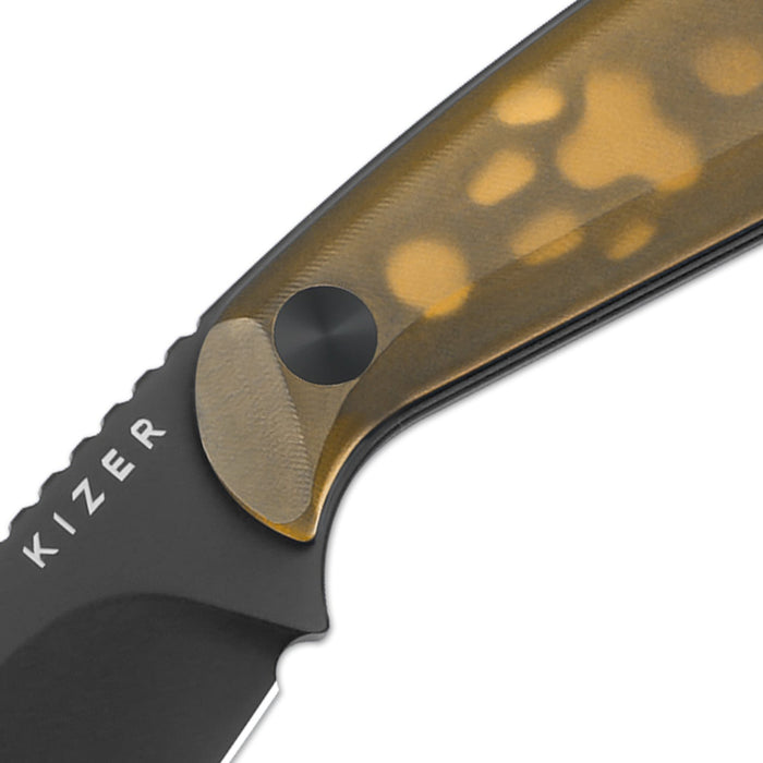 Kizer 1081A1 Buddy (Nitro V, Drop Point, PEI, Yellow) Fixed Blade Knife