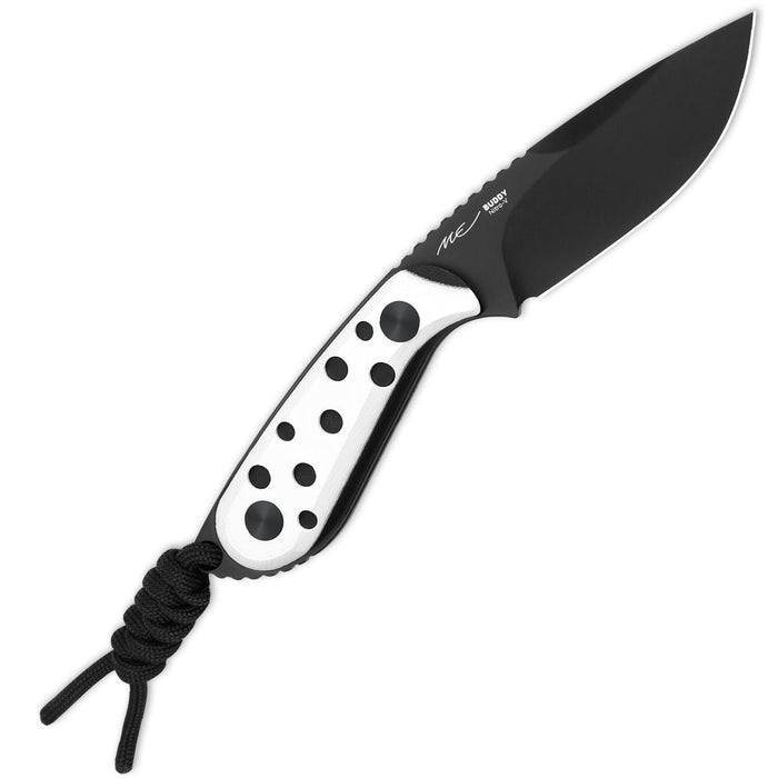 Kizer 1081A3 Buddy (Nitro V, Drop Point, G10, Black/White) Fixed Blade Knife