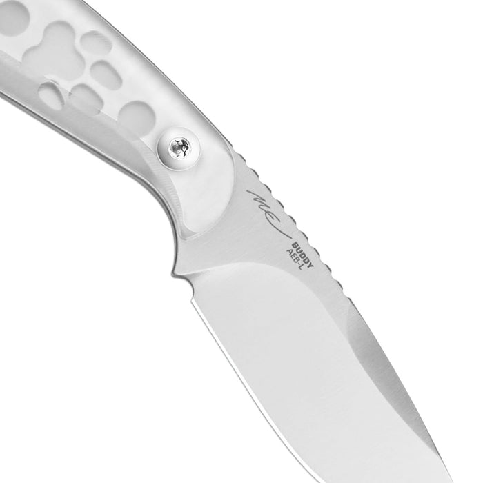 Kizer 1081A4 Buddy (AEB-L, Drop Point, Acrylic, White) Fixed Blade Knife