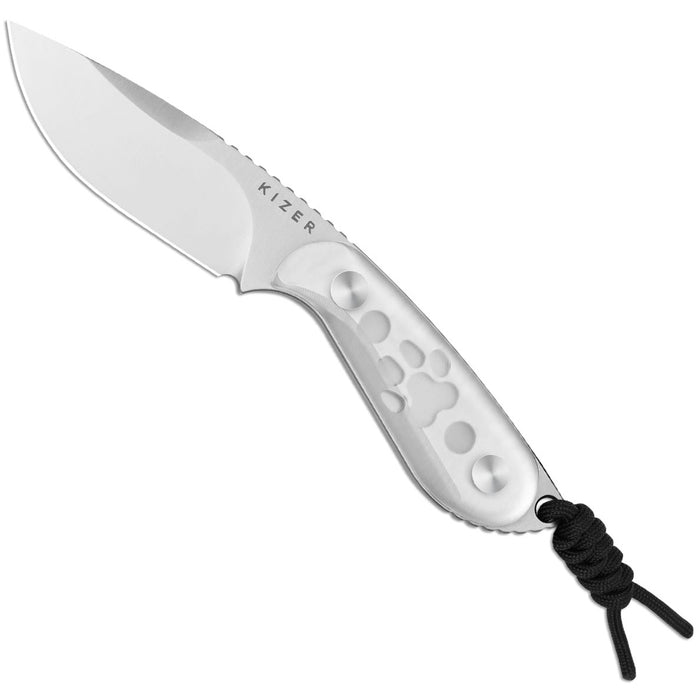 Kizer 1081A4 Buddy (AEB-L, Drop Point, Acrylic, White) Fixed Blade Knife
