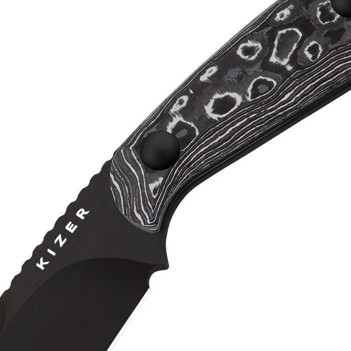 Kizer 1081A9 Buddy (M390, Drop Point, Brushed, Fat Carbon) Fixed Blade Knife