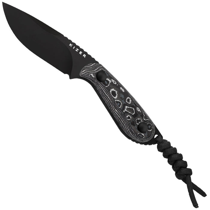 Kizer 1081A9 Buddy (M390, Drop Point, Brushed, Fat Carbon) Fixed Blade Knife