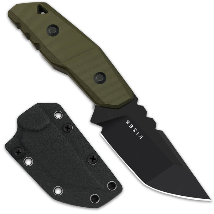 Kizer 1086A1 Quartz (AEB-L, Tanto, Stonewashed, G10) Fixed Blade Knife