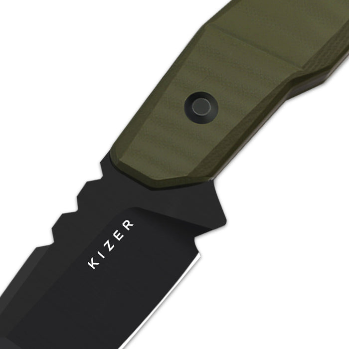 Kizer 1086A1 Quartz (AEB-L, Tanto, Stonewashed, G10) Fixed Blade Knife