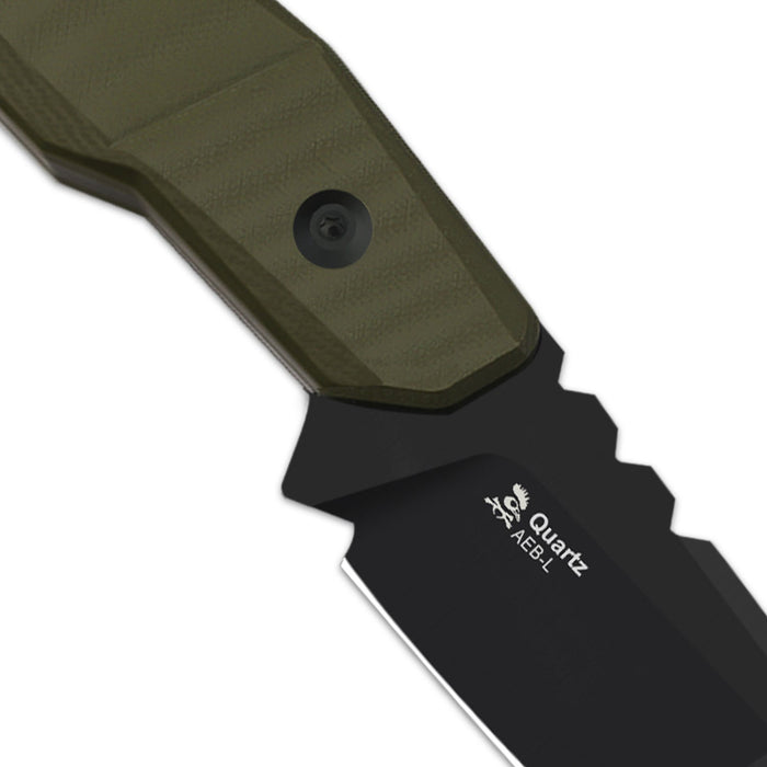 Kizer 1086A1 Quartz (AEB-L, Tanto, Stonewashed, G10) Fixed Blade Knife