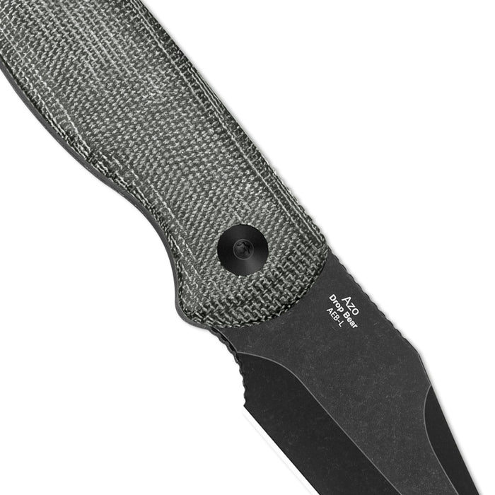 Kizer 1092A1 Drop Bear (AEB-L, Clip Point, Stonewashed, Micarta) Fixed Blade Knife