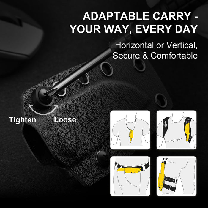 Kizer 1092A1 Drop Bear (AEB-L, Clip Point, Stonewashed, Micarta) Fixed Blade Knife