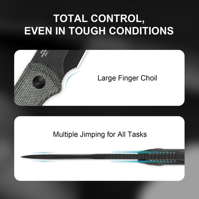 Kizer 1092A1 Drop Bear (AEB-L, Clip Point, Stonewashed, Micarta) Fixed Blade Knife