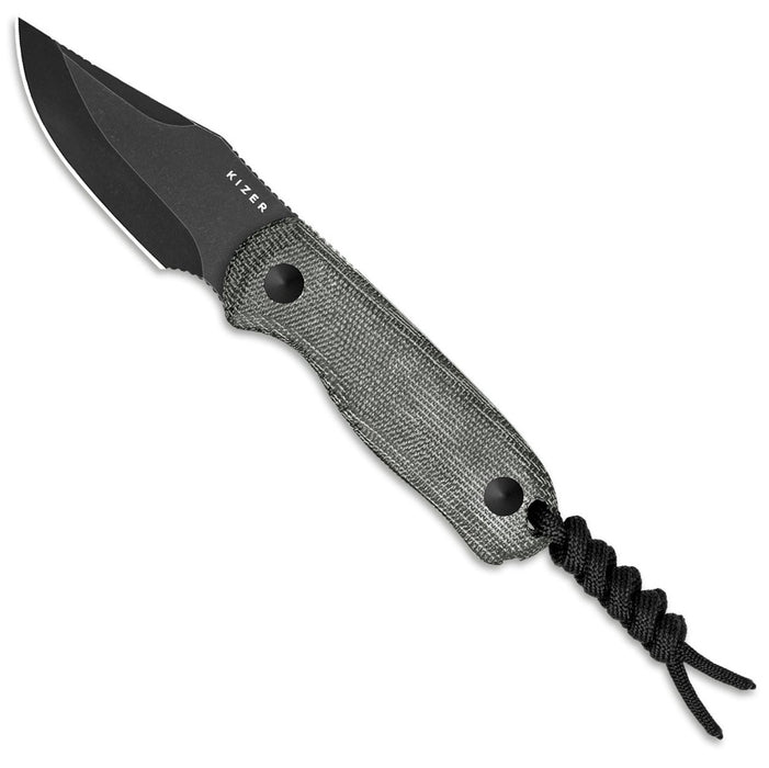 Kizer 1092A1 Drop Bear (AEB-L, Clip Point, Stonewashed, Micarta) Fixed Blade Knife