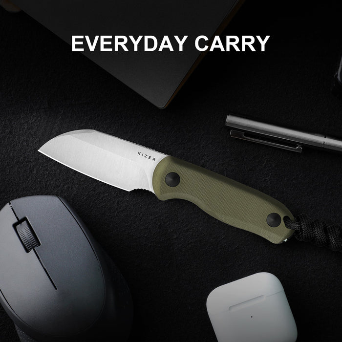 Kizer 1093A1 Drop Bear (AEB-l, Sheepsfoot, Satin, G10) Fixed Blade Knife